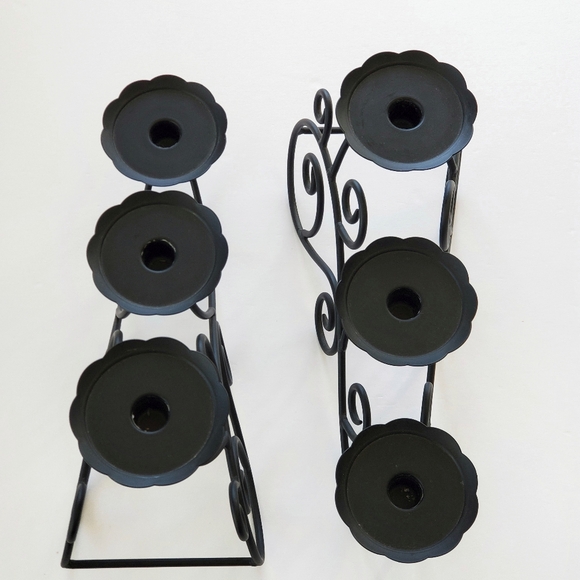 Partylite Candelabra Candle Holders Metal Black  - Picture 3 of 4